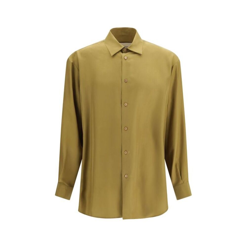 Valentino Garavani Beige Silk Dress Men's Shirt